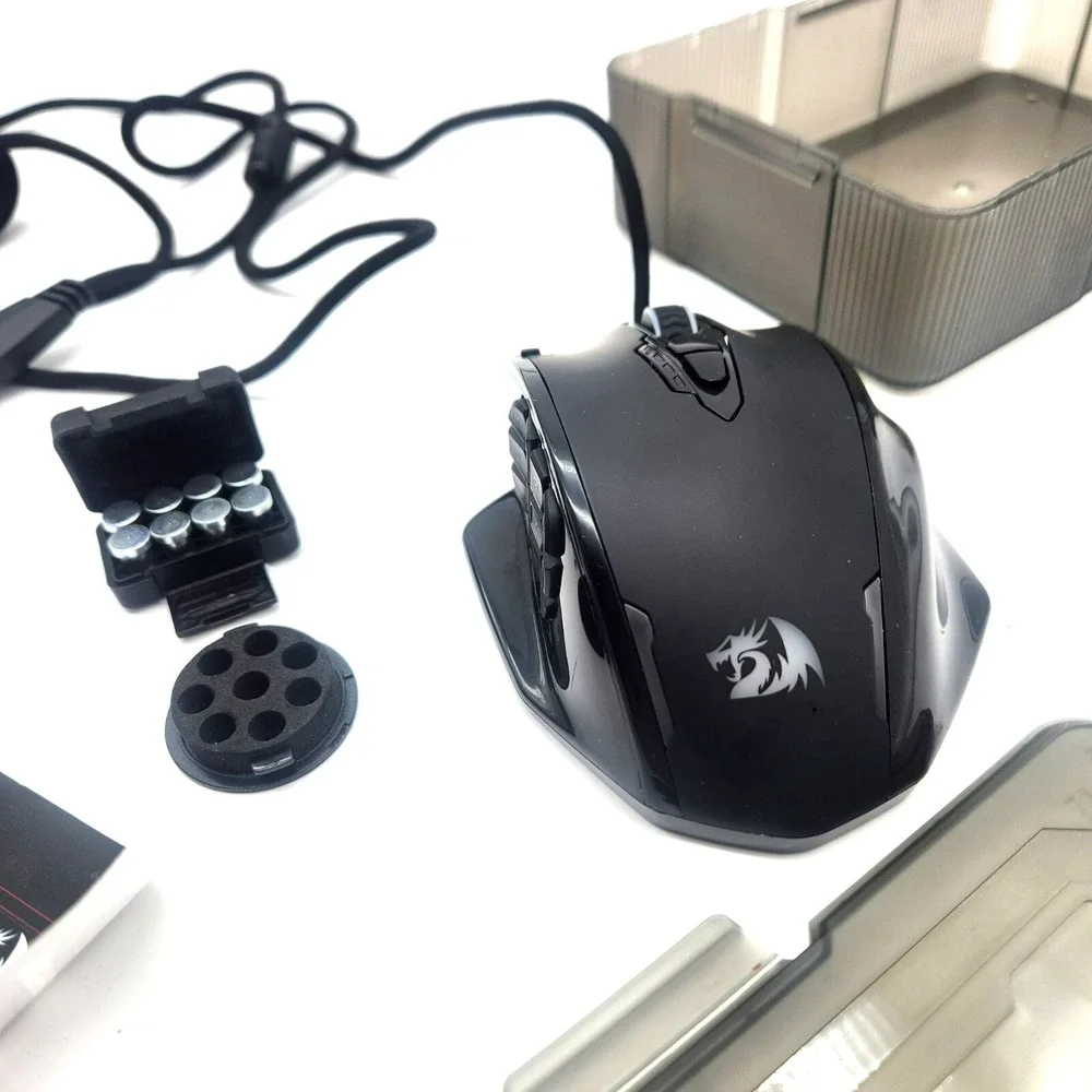 Redragon M908 RGB Wired MMO Gaming Mouse 12400DPI 12-Button Macro‎ USB PC